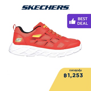 Skechers สเก็ตเชอร์ส รองเท้าเด็กผู้ชาย รองเท้าผ้าใบ Boys S-Lights Dynamic-Flash Rezlur Shoes - 401529L-RDBK Lights, Lightweight