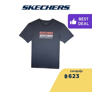 Skechers สเก็ตเชอร์ส เสื้อยืดแขนสั้นผู้ชาย Men Performance Short Sleeve Tee - SP22Q4M432-CHAR