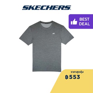 Skechers สเก็ตเชอร์ส เสื้อยืดวิ่งแขนสั้นผู้ชาย Men Running Tee Apparel - SP22Q4M435-CHAR