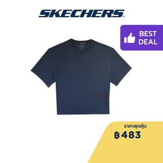 Skechers สเก็ตเชอร์ส เสื้อยืดแขนสั้นผู้หญิง Women Performance Running Short Sleeve Tee - SP22Q4W361-SEBL