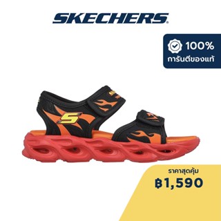 Skechers สเก็ตเชอร์ส รองเท้าแตะเด็กผู้ชาย Boys S-Lights Thermo-Splash Heat Tide Sandals - 400102L-BKRD Lights, Lightweight