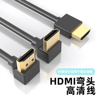 ◊✲✉สาย HDMI ข้อศอก 90 องศามุมขวา 144 เฮิร์ต e-sports ทีวีโปรเจคเตอร์สายเชื่อมต่อ slim set-top box HD