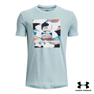 Under Armour UA Boys Big Logo Camo Short Sleeve อันเดอร์ อาร์เมอร์ เสื้อแขนสั้นเทรนนิ่ง สำหรับเด็กผู้ชาย