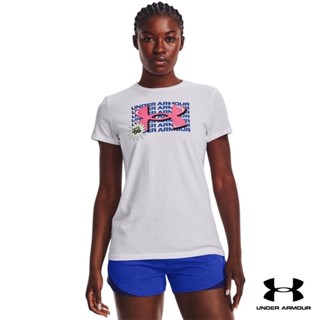 Under Armour UA Womens Bold Shine Logo Short Sleeve อันเดอร์ อาร์เมอร์ เสื้อแขนสั้นเทรนนิ่ง สำหรับผู้หญิง