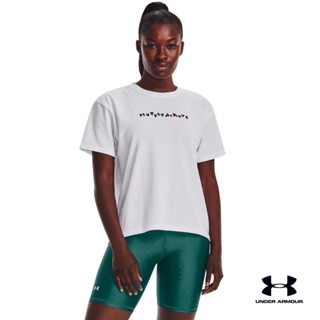 Under Armour UA Womens Flower Heavyweight Short Sleeve อันเดอร์ อาร์เมอร์ เสื้อออกกำลังกาย สำหรับผู้หญิง