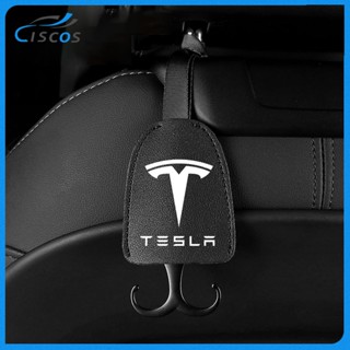 Ciscos หนัง ตะขอเกี่ยวเบาะหลังรถยนต์ ตะขอแขวนรถยนต์ สำหรับ Tesla Model Y 3 X S Roadster Cybertruck