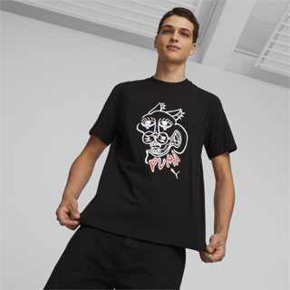 PUMA PRIME/SELECT - เสื้อยืดผู้ชายลายกราฟฟิก Crying Cat สีดำ - APP - 62251701