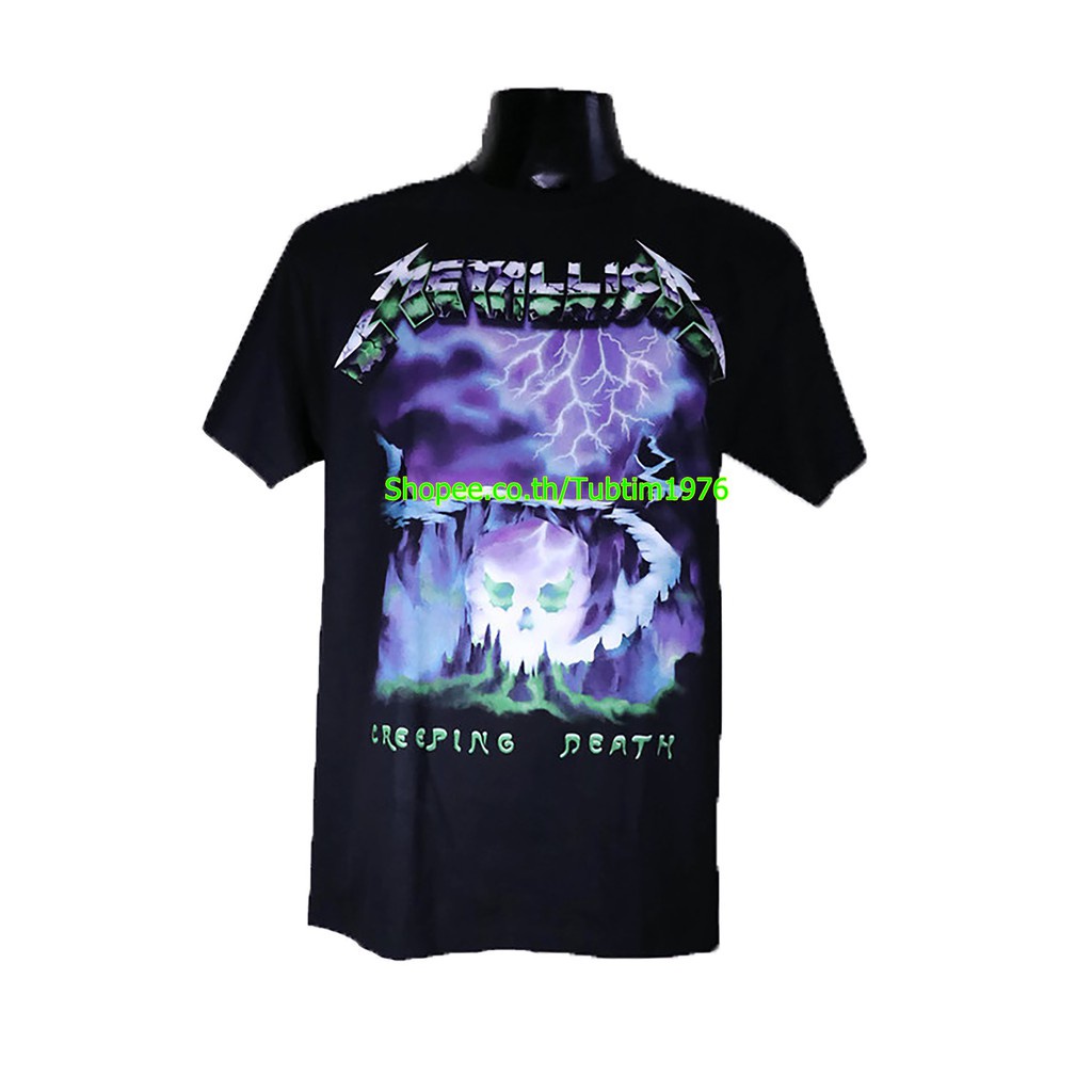 เสื้อวง METALLICA ลาย เมทัลลิก้า Creeping Death เสื้อร็อคเมทัล Single Art สีดำ MET1729