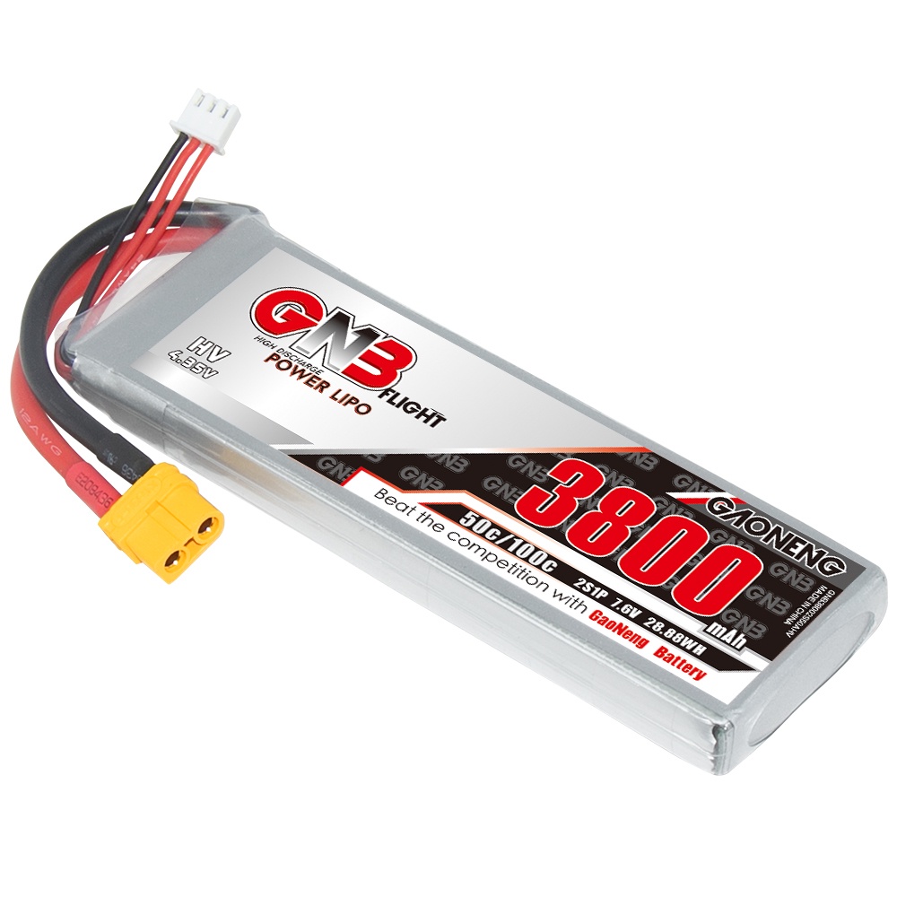 ✩GNB GAONENG LiHV 3800mah 2S 7.6V 50C 100C XT60 RC LiPo Battery for RC Car Drone RC Boat Soft Pack