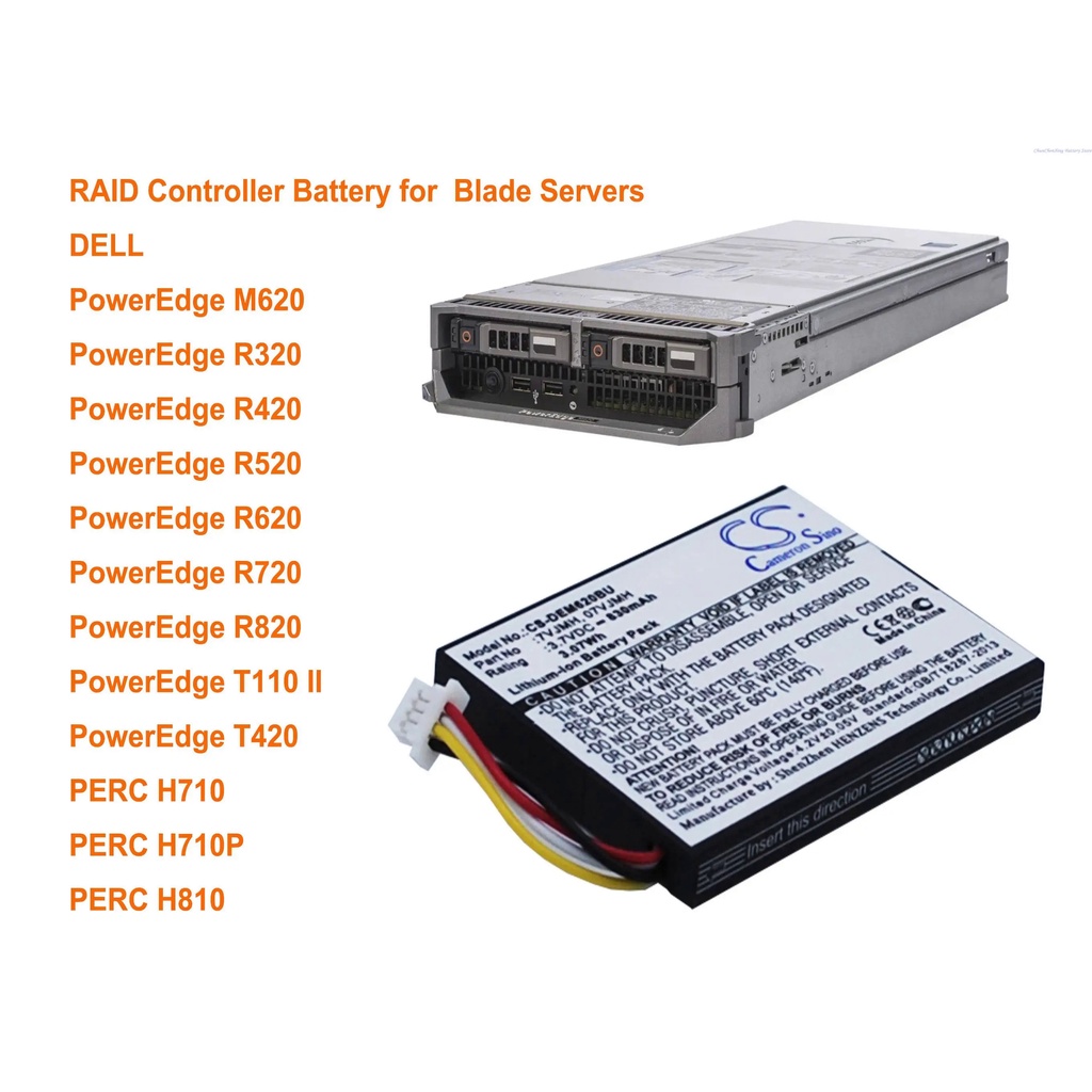 C3O9 OrangeYu 830mAh Battery 7VJMH for DELL PERC H710, H710P,H810,PowerEdge M620, R320,R420,R520, R6
