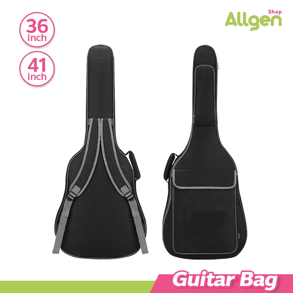Guitar Bag กระเป๋ากีต้าร์ ไฟฟ้า ขนาด 36 และ 41นิ้ว บุฟองน้ำหนา 10mm. รุ่น A1 กระเป๋ากีตาร์โปร่ง ✔✔สีดำ✔✔