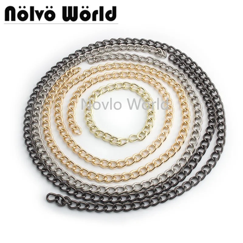 762 Nolvo World 1-5 meters 10mm width 2.5 mm thick Iron chains 4 colors purse accessories parts bag 