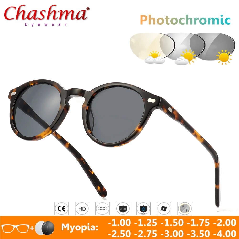 89I Transition Sunglasses Photochromic Glasses Men Women Myopia glasses Acetate Presbyopia Eyewear with Diopters 1 wsi