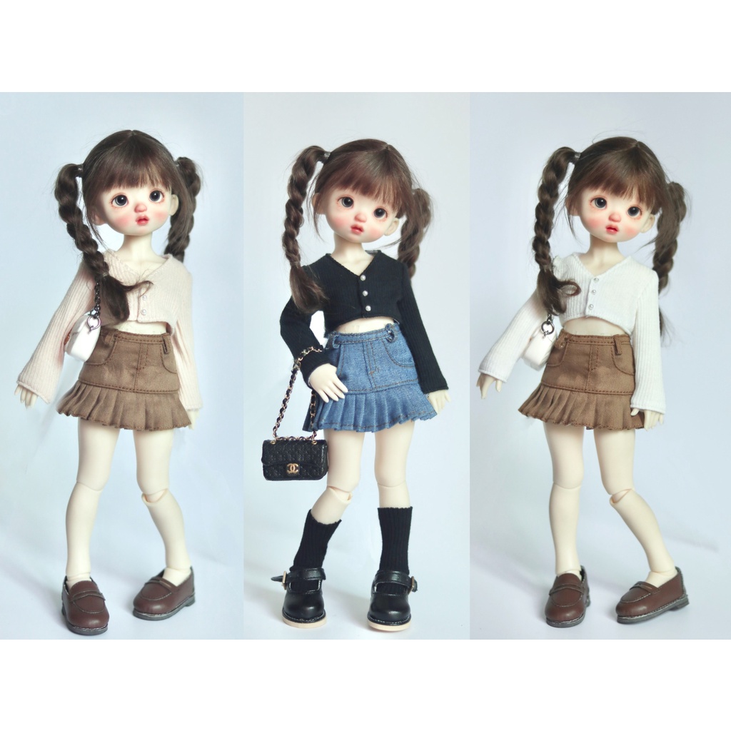 Bjd 1/6 เสื้อแขนยาว คอวี ลายตุ๊กตา สําหรับเด็กผู้หญิง