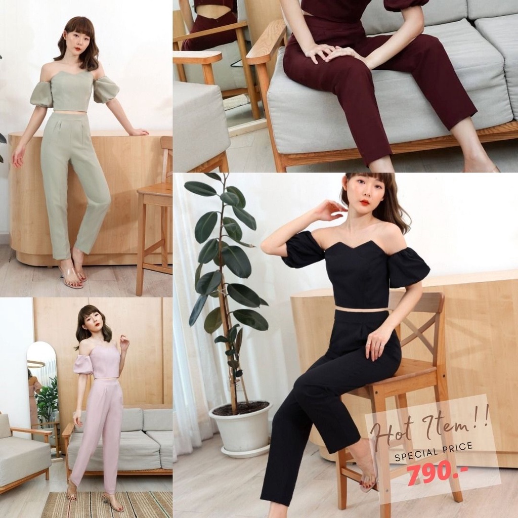 กางเกงขายาว EVL017 Arya Pants คัตติ้งเป๊ะ ใส่พอดีตัว สไตล์เรียบหรู | Evalynbrand
