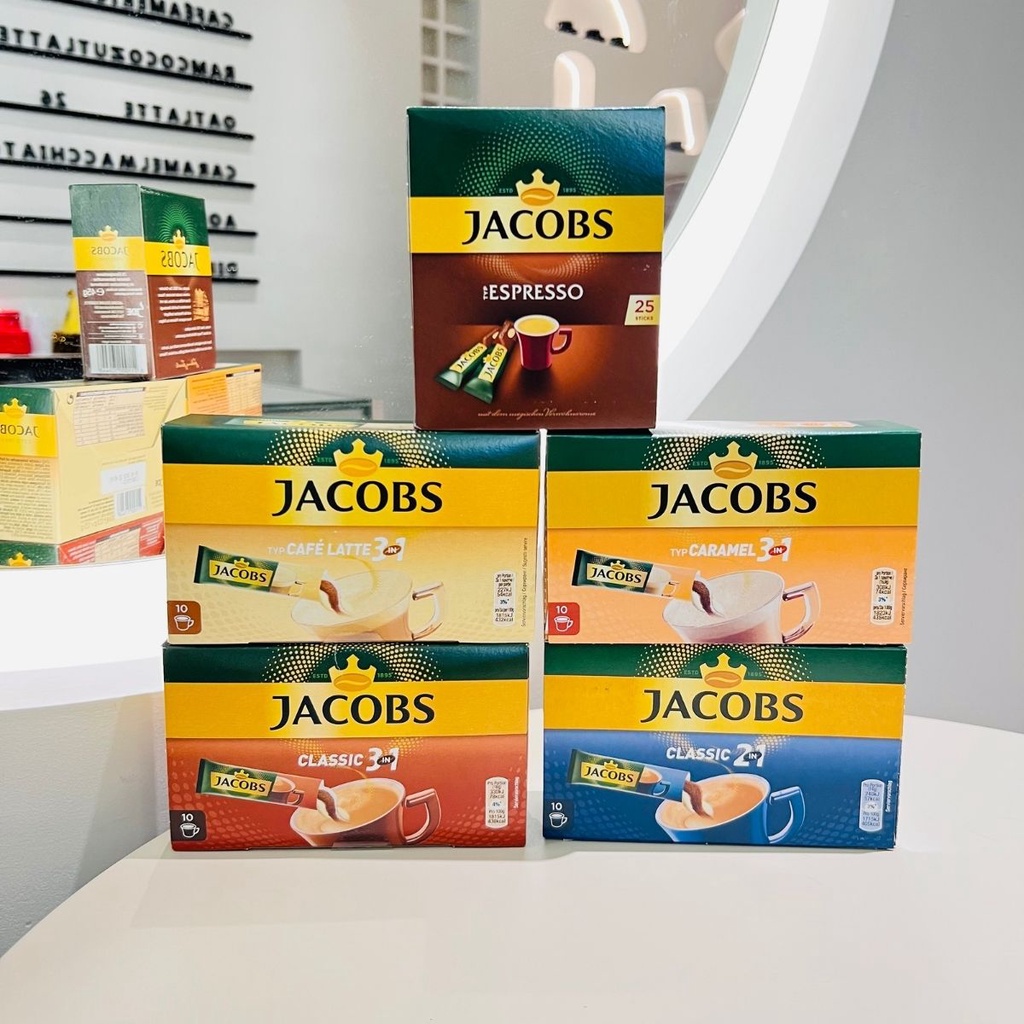 ✜✚กาแฟ JACOBS นำเข้าจากเยอรมนี กาแฟสำเร็จรูป classic/คาราเมลทูอินวันอิตาลีผลิตล่าสุด