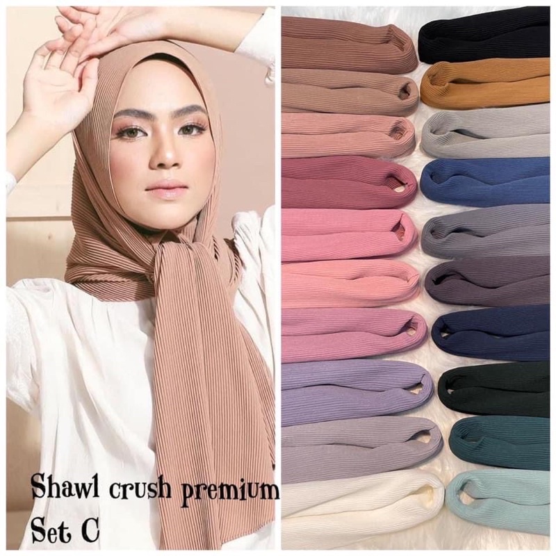 💥ฮิญาบชีฟองอัดพลีทเกรดAพันยาวสีพื้น💥 สินค้านำเข้ามาเลเซีย🇲🇾 พรีเมียม✅