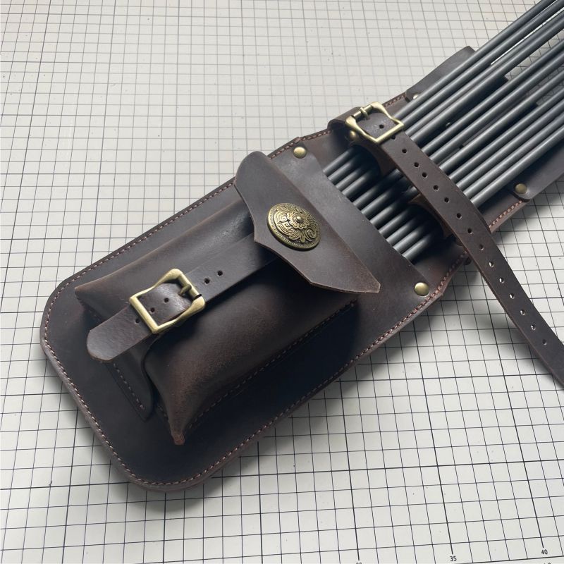 ■♝Quiver ความงามแบบดั้งเดิมการล่าสัตว์ recurve bow เอวแขวน straddle quiver quiver quiver handmade ขอ