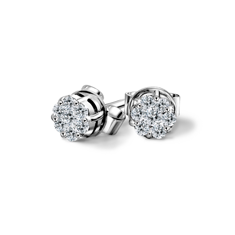Jubilee Diamond ต่างหูเพชร Floral Stud Earrings เพชรแท้ เพชรน้ำ 99