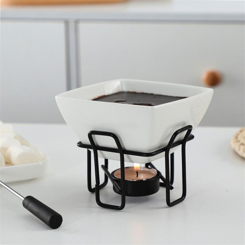 ✣◘เซรามิคช็อกโกแลตชีสฟองดูเครื่องทำความร้อนเตา DIY Ice Cream Hot Pot Home ขนมหม้อเทียนร้อน