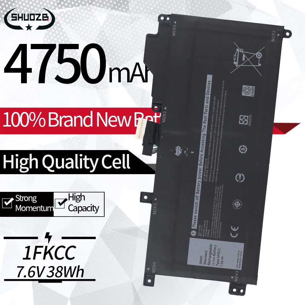 7.6V 38Wh 1FKCC D9J00 KWWW4 Laptop Battery For Dell Latitude 7200 7210 2-in-1 Series Tablet Laptop 0