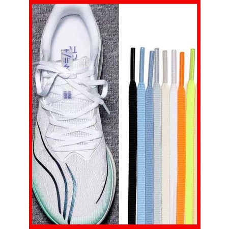 เชือกรองเท้า 6mm แบนลายกระต่ายสีแดงสีส้มสีดำและสีขาวสีชมพูสีฟ้าอ่อนหมอกควันสีฟ้าสีส้มสีเหลืองเรืองแสงเชือกรองเท้ากีฬาลำลอง