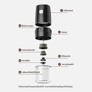 [St.Coco Cafe]เครื่องบดกาแฟอัตโนมัติ แบบชาร์จ USB แบบพกพา เฟืองเซรามิค ปรับความละเอียด หยาบได้ 5 ระดับ Electric Grinders