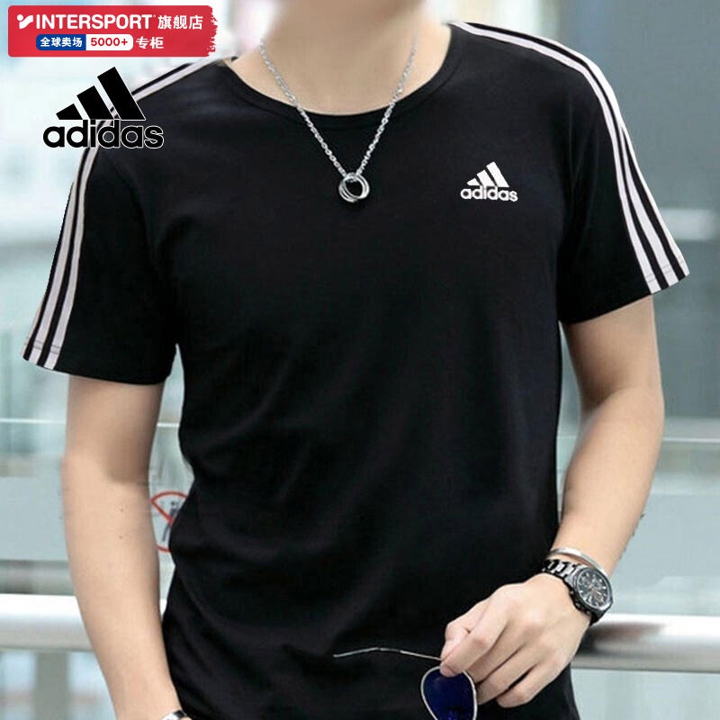 ✘Adidas เสื้อยืดแขนสั้นผู้ชายฤดูหนาวผ้าฝ้ายแท้ชายแบรนด์อินเทรนด์ผู้ชายขนาดใหญ่เสื้อกีฬาครึ่งแขนผู้ชา