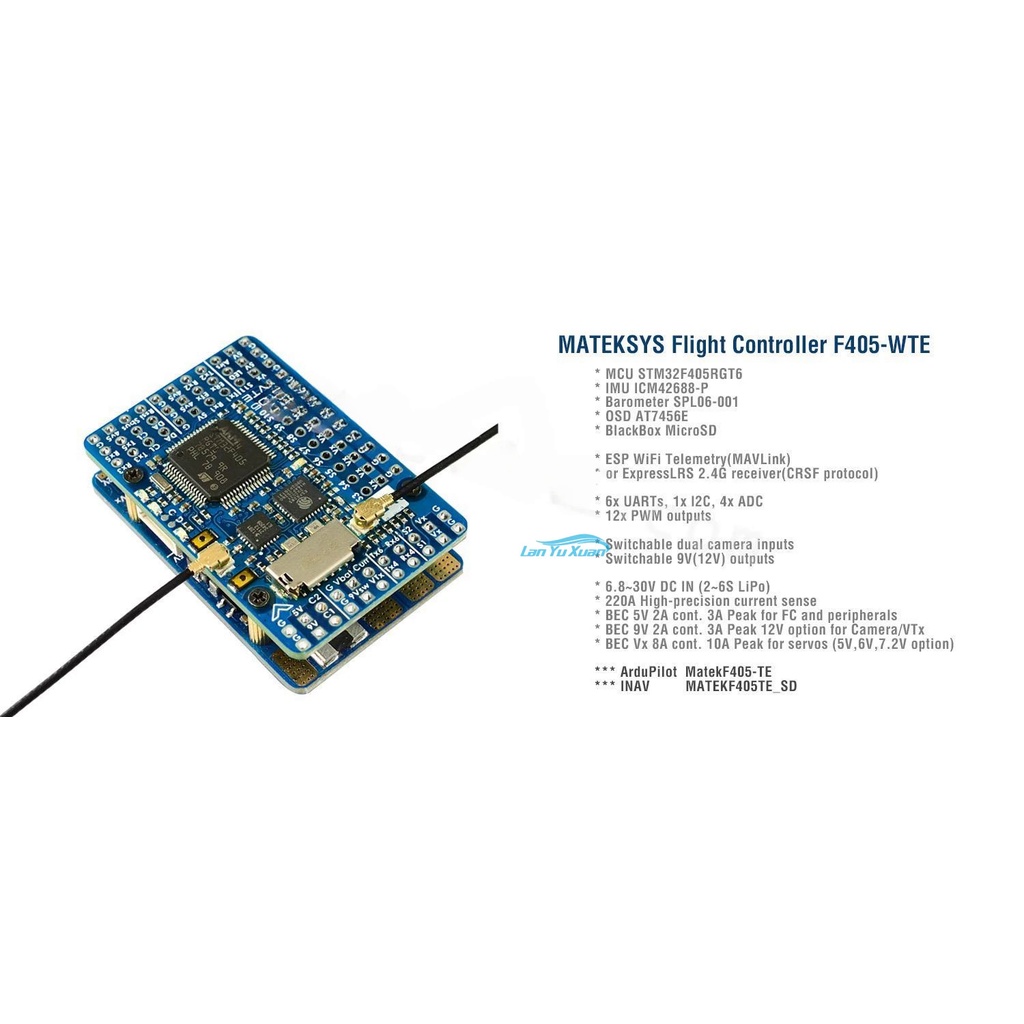 Matek MATEKSYS F405 STM32F405RET6ควบคุมการบิน Built-In OSD SD สล็อต DPS310สำหรับ RC จมูก F405-CTR รุ