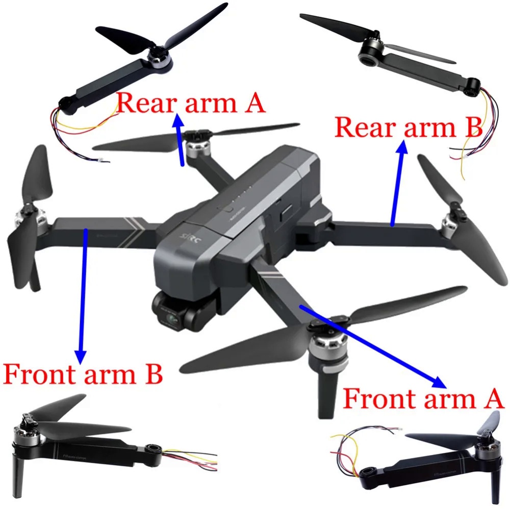 Quadcopter อะไหล่มอเตอร์แขนด้านหน้า A ใช้งานร่วมกับ SJRC F11 /F11S 4K PRO GPS Drone อุปกรณ์เสริม F11pro