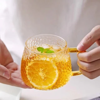CoupleCoffee แก้วน้ำ มีหูจับ สไตล์ญี่ปุ่น ขนาด 400 มล. ทนความร้อน