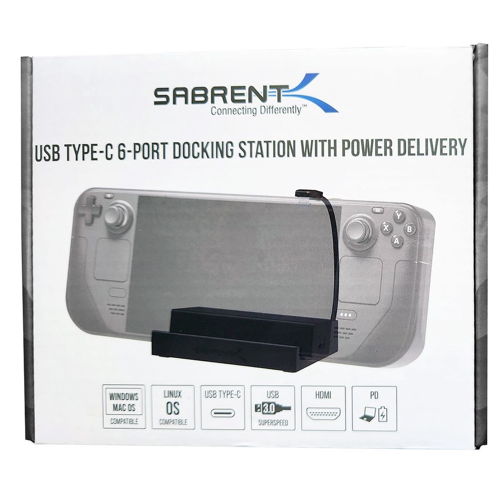 Sabrent 6-Port Docking Station for Steam Deck & USB-C Devices (DS-SD6P) - 95W PD USB-C, HDMI 2.0, US