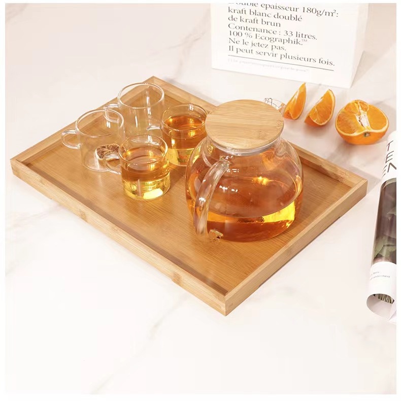 ❤ Diamond Coffee ถาดไม้ไผ่ ทรงสี่เหลี่ยมผืนผ้า สไตล์ญี่ปุ่น เรียบง่าย สําหรับร้านอาหาร บ้าน - รูปที่ 2