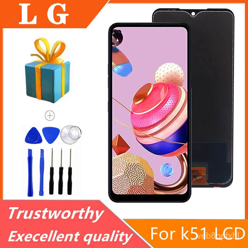 สำหรับ LG/Q51 K500จอแสดงผล LCD Touch Screen Digitizer สมัชชาที่มีกรอบสำหรับ LG K51 K500 K51 LM-K500U