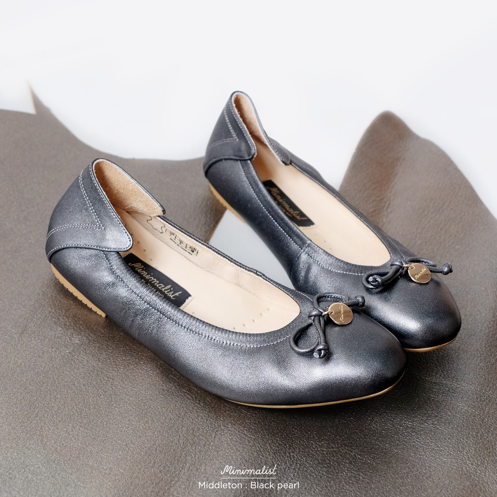 𝐌𝐈𝐍𝐈𝐌𝐀𝐋𝐈𝐒𝐓 รองเท้าหนังแกะ 100% รุ่น Middleton (black pearl) มีซัพพอร์ต พื้นไม่บาง