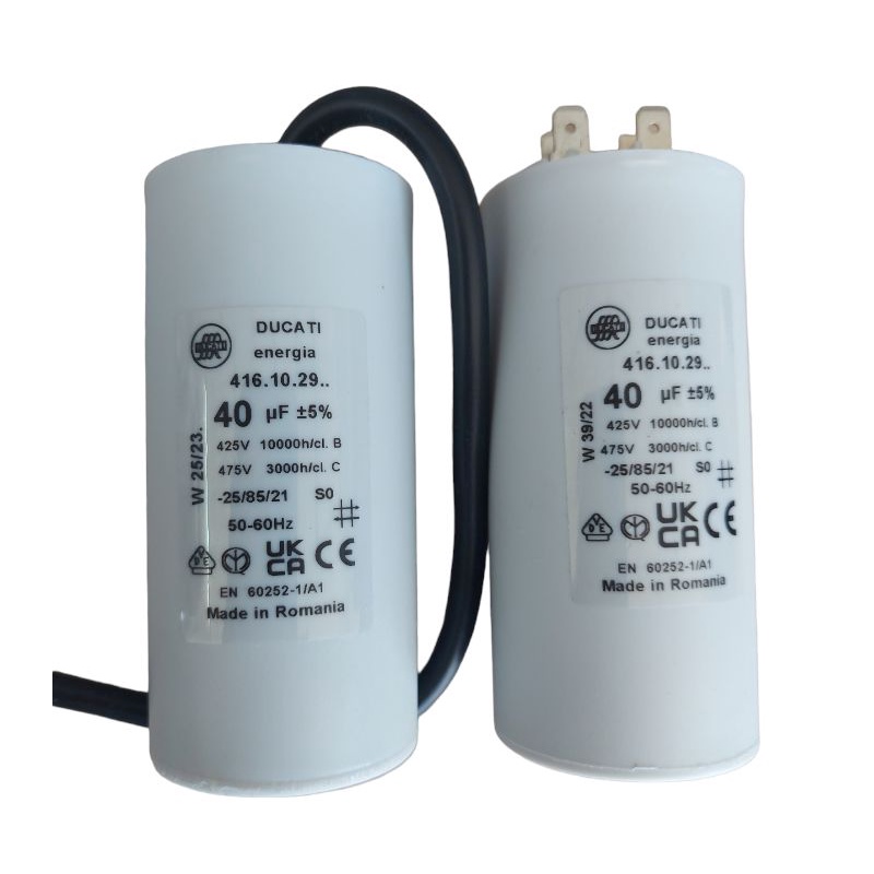 คอนเดนเซอร์ C40uF450V มีทั้งแบบสาย และแบบเสียบ