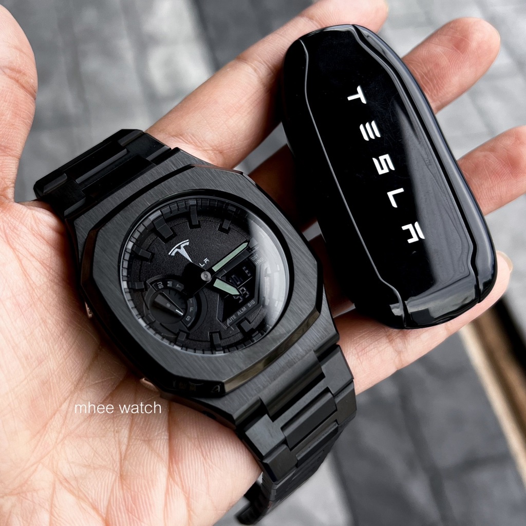 G-SHOCK Custom Tesla Black Steel นอติลุส style (ga-2100)