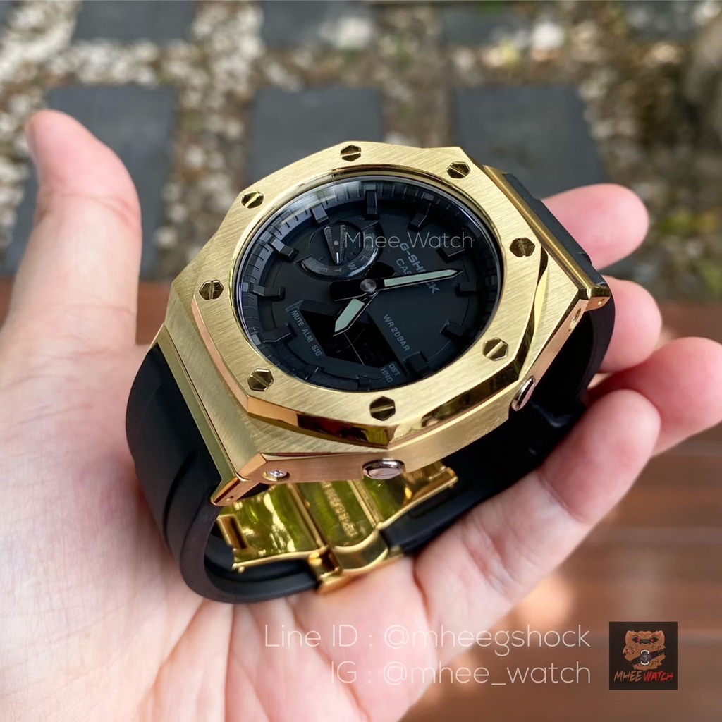 G-Shock Ga-2100-1a1 Ap Rubber Stainless Gold Black ตัวเรือนเลิกผลิตแล้ว