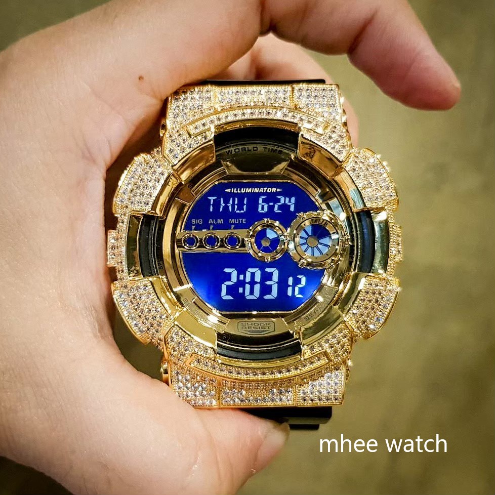 G-Shock GD-100 กรอบเพชรคริสตัลงานฝังเทพๆ
