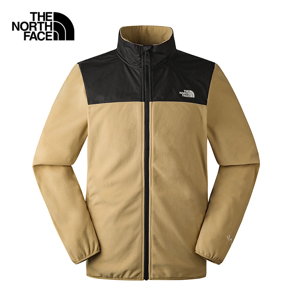 THE NORTH FACE M ALPINE POLARTEC 100 JACKET - AP - KHAKI STONE-TNF BLACK เสื้อผ้าฟรีส