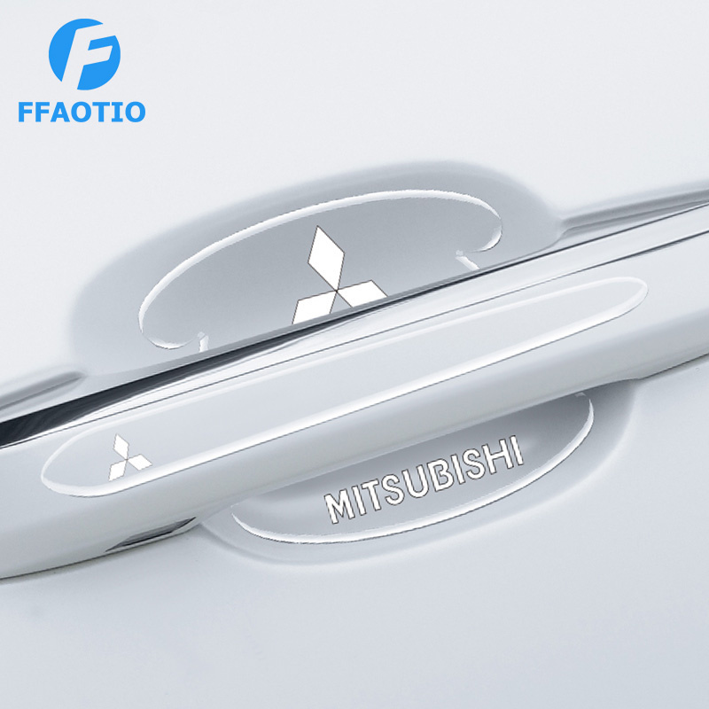 FFAOTIO โปร่งใส ฟิล์มกันรอยมือจับประตูรถยนต์ สติกเกอร์ประตูรถ สำหรับ Mitsubishi Mirage Triton Attrage Lancer Xpander