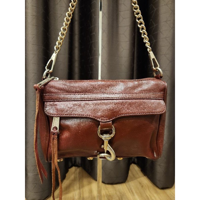 [USE] Rebecca Minkoff Mac Leather Gold Hardware สี Burgundy งานแท้💯