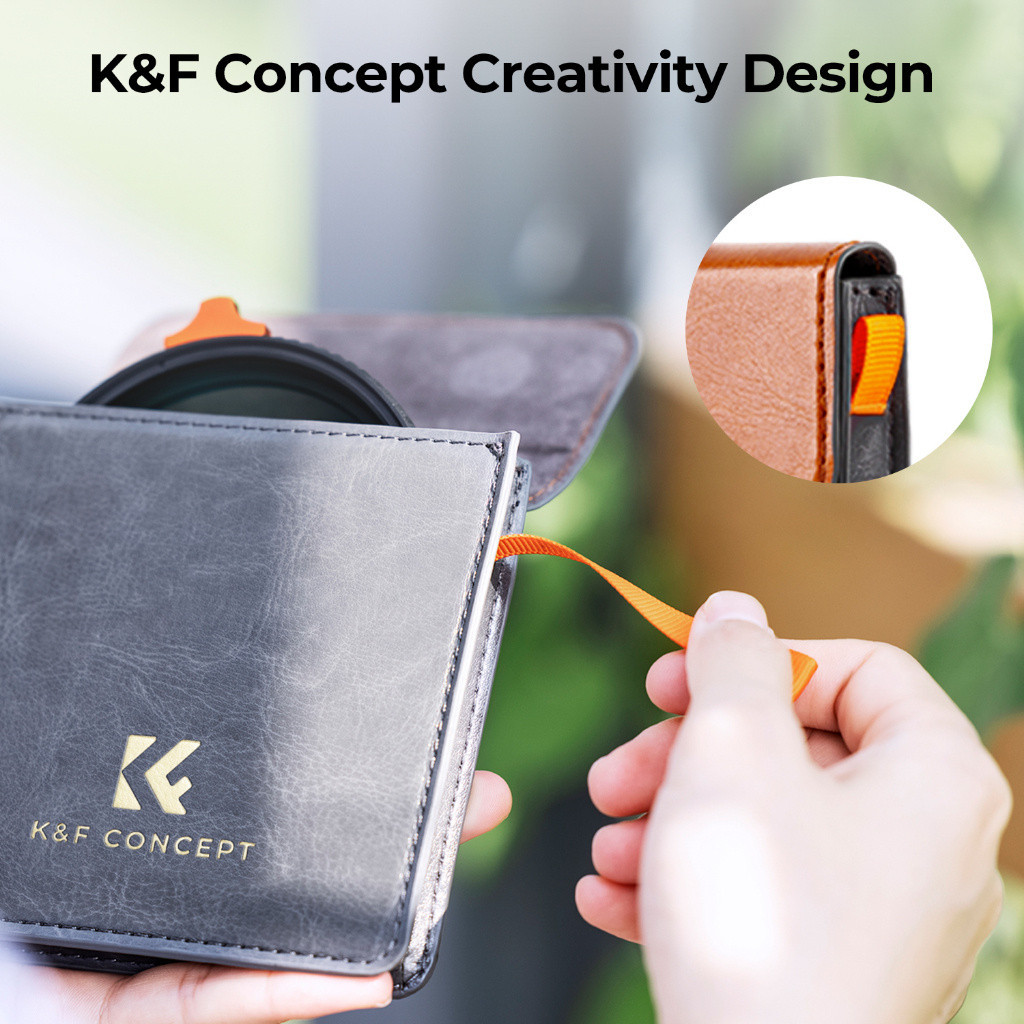 K&F CONCEPT มัลติฟังก์ชั่นปรับสีดำนุ่ม 1/4 และ ND2-400 กรอง HD กันน้ำพร้อมตัวกรองคันโยก ND