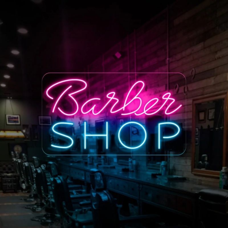 ป้ายไฟนีออน ป้ายไฟ ร้านตัดผม Barber Shop พร้อมส่ง