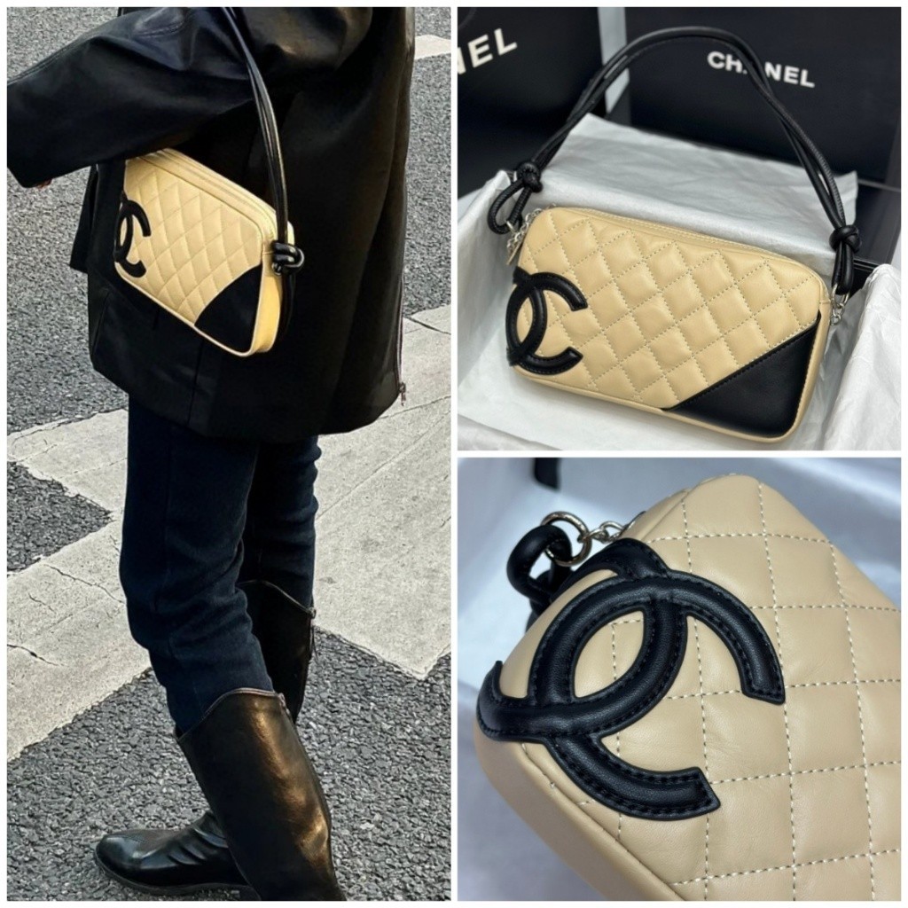 Pre order Chanel กระเป๋าสะพายไหล่ Hobo Shoulder Bag Leather SZ22*12*4CM