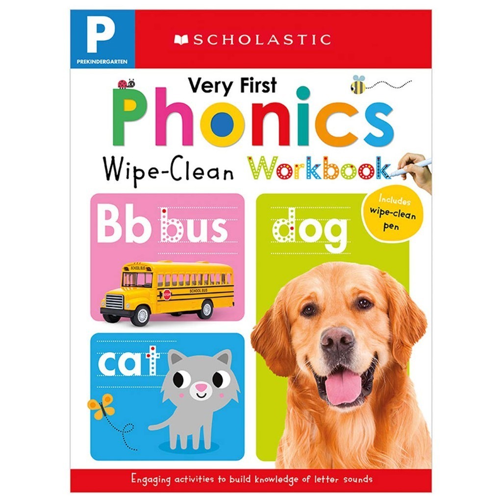 New Book หนังสืออังกฤษ Very First Phonics Pre-k Wipe-clean Workbook: Scholastic Early Learners (Wipe-clean) Board book