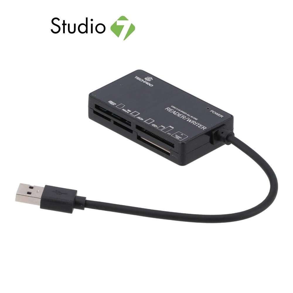การ์ดรีดเดอร์ TECHPRO Mul-Function 6 in 1 USB-A Card Reader by Studio 7