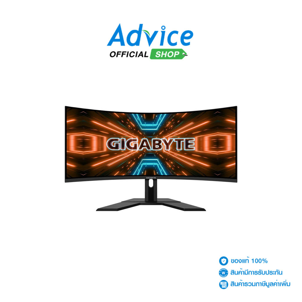 GIGABYTE MONITOR (จอคอม) 34'' G34WQC-A (VA, HDMI, DP, SPK) CURVE FREESYNC 144Hz - A0142636