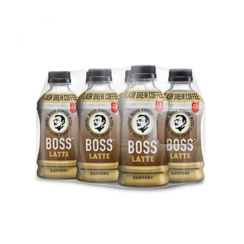 [ แพ็ค 6 ขวด ] Boss Coffee บอส กาแฟพร้อมดื่ม ลาเต้ 230มล. กาแฟ