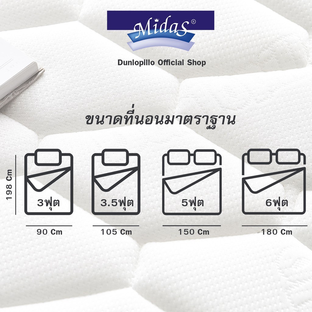 Midas ที่นอนยางพาราแ